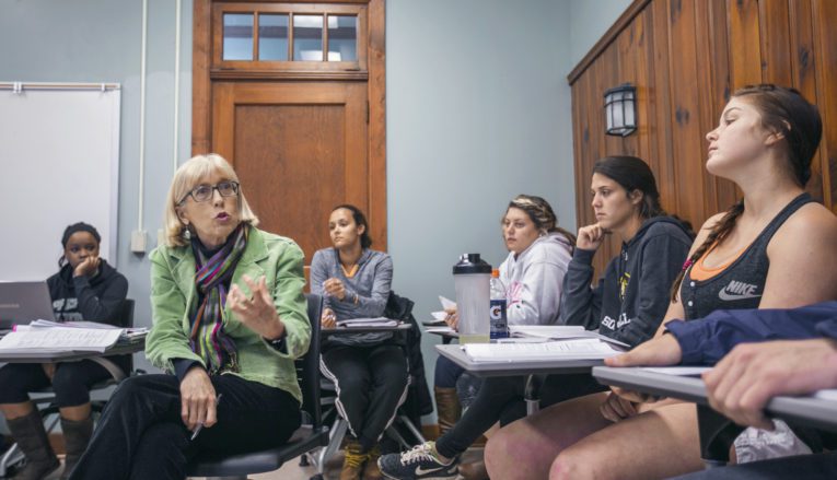Professor speaking to class